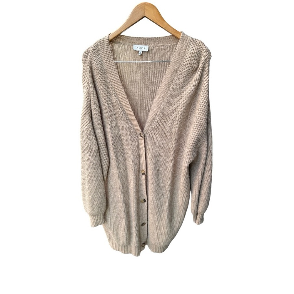 ACOA Women's Tan Cardigan Sweater I Size: L